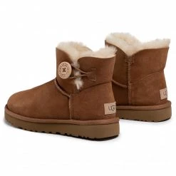 Femme Chaussures UGG - W Mini Bailey Button II 1016422 W/Che Marron -Promos Ugg Magasin 0000198904821 03 sw