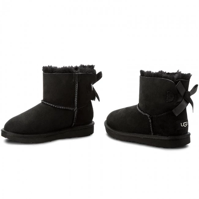 Unisexe Chaussures UGG - K Mini Bailey Bow II 1017397K K/Blk Noir 4 Unisexe Chaussures UGG - K Mini Bailey Bow II 1017397K K/Blk Noir – Image 2