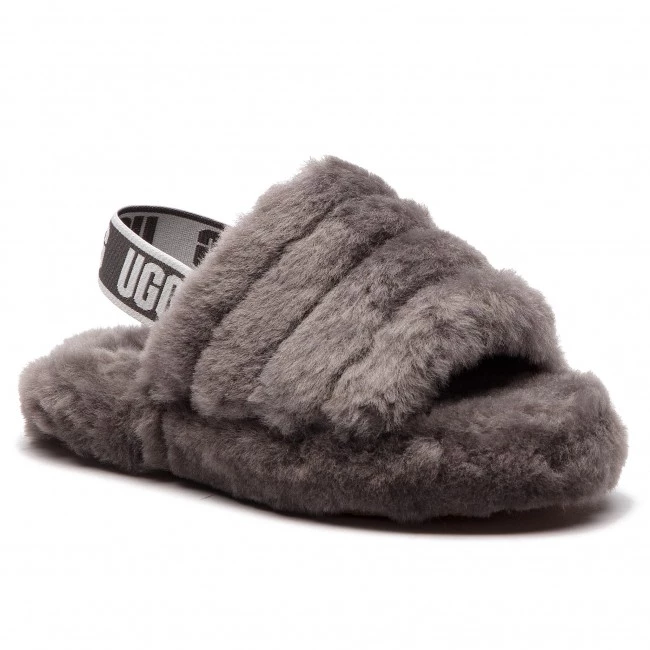 Femme Chaussons UGG - K Fluff Yeah Slide 1098494K K/Chrc Gris 3 Femme Chaussons UGG - K Fluff Yeah Slide 1098494K K/Chrc Gris