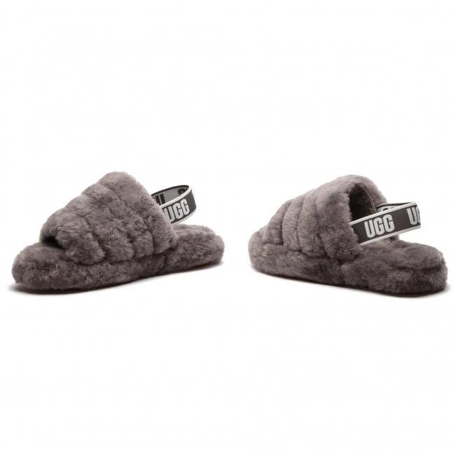 Femme Chaussons UGG - K Fluff Yeah Slide 1098494K K/Chrc Gris 4 Femme Chaussons UGG - K Fluff Yeah Slide 1098494K K/Chrc Gris – Image 2