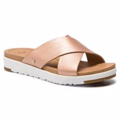 Femme Mules / Sandales De Bain UGG - W Kari Metallic 1092669 W/Rgl Beige