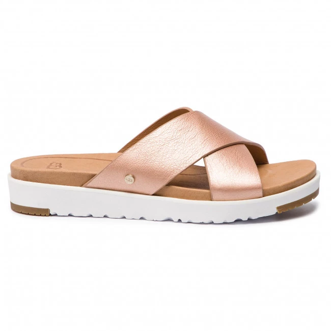 Femme Mules / Sandales De Bain UGG - W Kari Metallic 1092669 W/Rgl Beige 4 Femme Mules / Sandales De Bain UGG - W Kari Metallic 1092669 W/Rgl Beige – Image 2