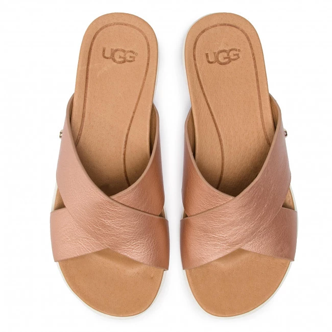 Femme Mules / Sandales De Bain UGG - W Kari Metallic 1092669 W/Rgl Beige 7 Femme Mules / Sandales De Bain UGG - W Kari Metallic 1092669 W/Rgl Beige – Image 5