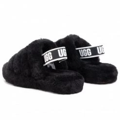 Enfant Chaussons Ugg - K Fluff Yeah Slide 1098494K Blk Noir -Promos Ugg Magasin 0000206869999 03 wj
