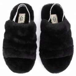 Enfant Chaussons Ugg - K Fluff Yeah Slide 1098494K Blk Noir -Promos Ugg Magasin 0000206869999 04 wj