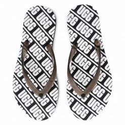 Femme Tongs UGG - W Simi Ugg Graphic 1111058 Blk Gris -Promos Ugg Magasin 0000206871459 04 rz
