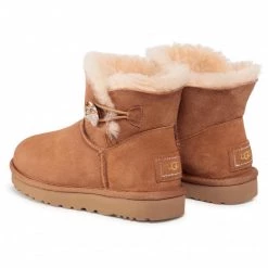 Femme Chaussures UGG - W Mini Bailey Button Bling 1016554 Ctgl Marron -Promos Ugg Magasin 0000207333345 02 rz