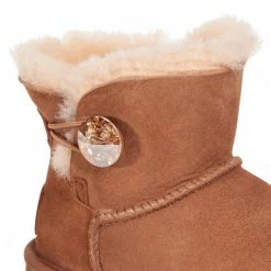 Femme Chaussures UGG - W Mini Bailey Button Bling 1016554 Ctgl Marron -Promos Ugg Magasin 0000207333345 03 rz