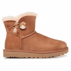 Femme Chaussures UGG - W Mini Bailey Button Bling 1016554 Ctgl Marron -Promos Ugg Magasin 0000207333345 05 rz