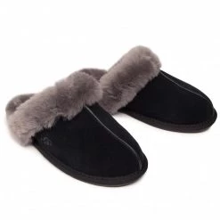 Femme Chaussons UGG - W Scuffette II 1106872 Bcgr Noir -Promos Ugg Magasin 0000207333970 05 ks