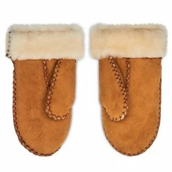 Accessoires Gants Enfant UGG - K Sheepskin Mitten W Stitch 20095 Chestnut Marron -Promos Ugg Magasin 0000207338418 2 1