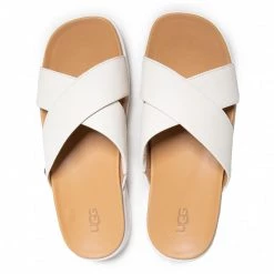 Femme Mules / Sandales De Bain UGG - W Emily 1119744 Jlth Blanc -Promos Ugg Magasin 0000208311489 03 mg
