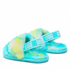 Enfant Chaussons UGG - T Fluff Yeah Slide Marble 1123638T Obsl Multicolore, Bleu -Promos Ugg Magasin 0000208890137 02 rz