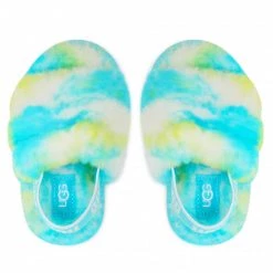 Enfant Chaussons UGG - T Fluff Yeah Slide Marble 1123638T Obsl Multicolore, Bleu -Promos Ugg Magasin 0000208890137 06 rz