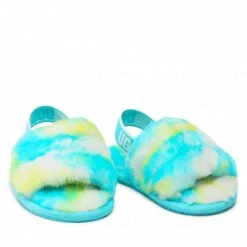 Enfant Chaussons UGG - T Fluff Yeah Slide Marble 1123638T Obsl Multicolore, Bleu -Promos Ugg Magasin 0000208890137 08 rz