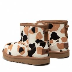 Enfant Chaussures Ugg - Kid's Classic Mini Cow Print 1123619K Che Marron, Multicolore -Promos Ugg Magasin 0000208890748 02 fp