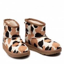 Enfant Chaussures Ugg - Kid's Classic Mini Cow Print 1123619K Che Marron, Multicolore -Promos Ugg Magasin 0000208890748 07 fp