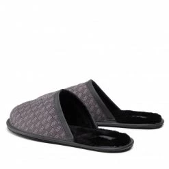 Homme Chaussons Ugg - M Scuff Logo Jacquard 1123734 Blk Noir -Promos Ugg Magasin 0000208953511 02 wj