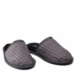 Homme Chaussons Ugg - M Scuff Logo Jacquard 1123734 Blk Noir -Promos Ugg Magasin 0000208953511 08 wj