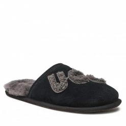 Homme Chaussons UGG - M Scuff Logo Sheepskin 1123773 Blk Noir