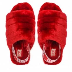 Femme Chaussons UGG - W Fluff Yeah Slide 1095119 Rbrd Rouge -Promos Ugg Magasin 0000208954310 04 rz