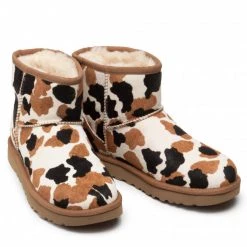 Femme Chaussures UGG - W Classic Mini Cow Print 1123353 Che Marron -Promos Ugg Magasin 0000208954846 04 sw