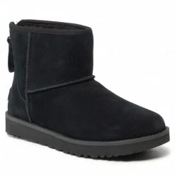 Femme Chaussures UGG - W Classic Mini Logo Zip 1122671 Blk Noir