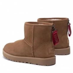 Femme Chaussures UGG - W Classic Mini Logo Zip 1122671 Che Marron -Promos Ugg Magasin 0000208954860 02 pa