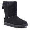 Femme Chaussures UGG - W Classic Short Logo Zip 1122672 Blk Noir -Promos Ugg Magasin 0000208955201 01 pa