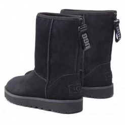 Femme Chaussures UGG - W Classic Short Logo Zip 1122672 Blk Noir -Promos Ugg Magasin 0000208955201 02 pa
