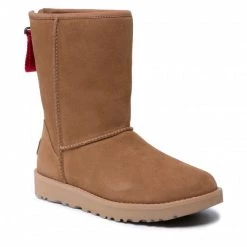 Femme Chaussures UGG - W Classic Short Logo Zip 1122672 Che Marron