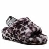 Femme Chaussons UGG - W Fluff Yeah Slide Panthr Print 1120903 Sygr Marron -Promos Ugg Magasin 0000208955669 01 pl