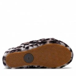 Femme Chaussons UGG - W Fluff Yeah Slide Panthr Print 1120903 Sygr Marron -Promos Ugg Magasin 0000208955669 05 pl