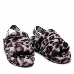 Femme Chaussons UGG - W Fluff Yeah Slide Panthr Print 1120903 Sygr Marron -Promos Ugg Magasin 0000208955669 08 pl