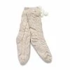 Accessoires Chaussettes Hautes Femme UGG - W Pom Pom Fleece Lined Crew Sock R.OS 1014837 Crm Beige -Promos Ugg Magasin 0190108143812 0037
