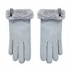 Accessoires Gants Femme Ugg - W Shorty Glove W Leather Trim 17367 Light Grey Gris -Promos Ugg Magasin 0191459126301 55