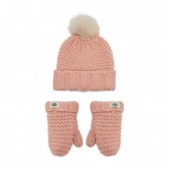 Accessoires Ensemble Bonnet + Gants UGG - K Infant Knit Set 20124 Pcd Rose