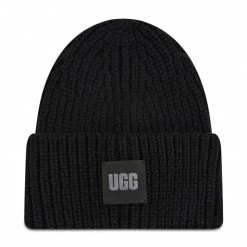 Accessoires Ensemble Bonnet + écharpe Ugg - W Chunky Rib Knit Set 20270 Blk Noir -Promos Ugg Magasin 0191459127643 0049