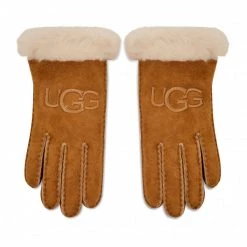 Accessoires Gants Femme Ugg - Sheepskin Embroider Glove 20931 Chestnut Marron