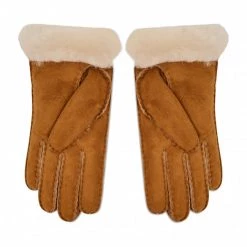 Accessoires Gants Femme Ugg - Sheepskin Embroider Glove 20931 Chestnut Marron -Promos Ugg Magasin 0191459154724 0098