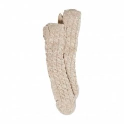 Promos Ugg Magasin 29 Accessoires Chaussettes Hautes Femme Ugg - W Laila Bow 1113637 Crgd Beige