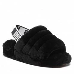 Femme Chaussons UGG - W Fluff Yeah Slide 1095119 W/Blk Noir