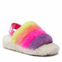Femme Chaussons UGG - W Fluff Yeah Slide 1097169 Whm Multicolore
