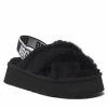 Femme Chaussons UGG - W Disco Cross Slide 1121550 Blk Noir -Promos Ugg Magasin 01 0000300314470 pl