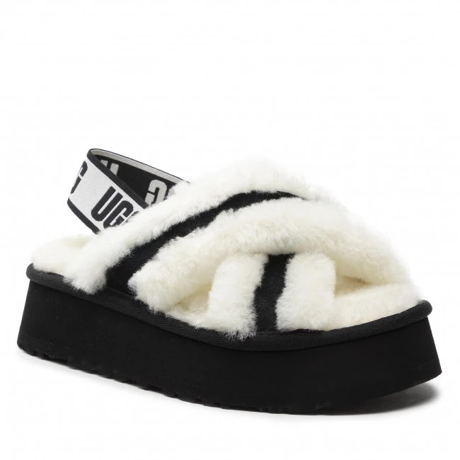 Femme Chaussons UGG - W Disco Cross Slide 1121550 Wht Blanc 3 Femme Chaussons UGG - W Disco Cross Slide 1121550 Wht Blanc