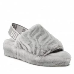 Femme Chaussons UGG - W Fluff Yeah Wavy 1125009 Cbb Gris