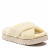 Femme Chaussons UGG - W Fuzz Sugar Terry Cross Slide 1126385 Bpdd Jaune -Promos Ugg Magasin 01 0000300315071 rz
