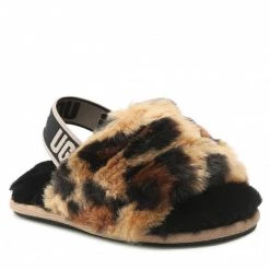 Enfant Chaussons UGG - T Fluff Yeah Slide Spotty 1134955T Nat Marron