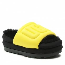 Femme Chaussons Ugg - W Maxi Graphic Slide 1131992 Cyblc Jaune