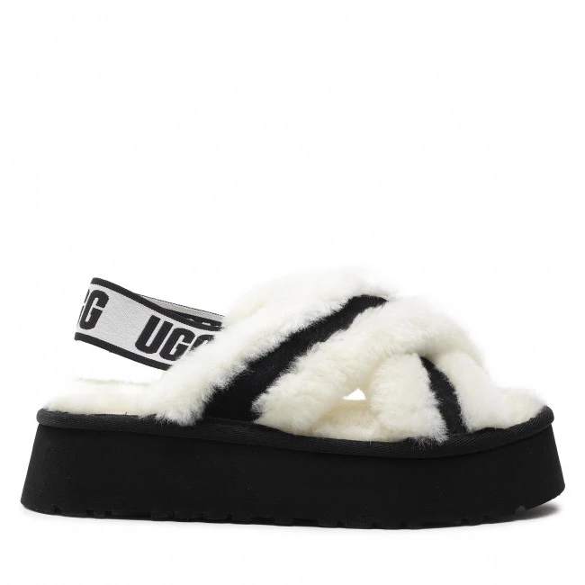 Femme Chaussons UGG - W Disco Cross Slide 1121550 Wht Blanc 4 Femme Chaussons UGG - W Disco Cross Slide 1121550 Wht Blanc – Image 2
